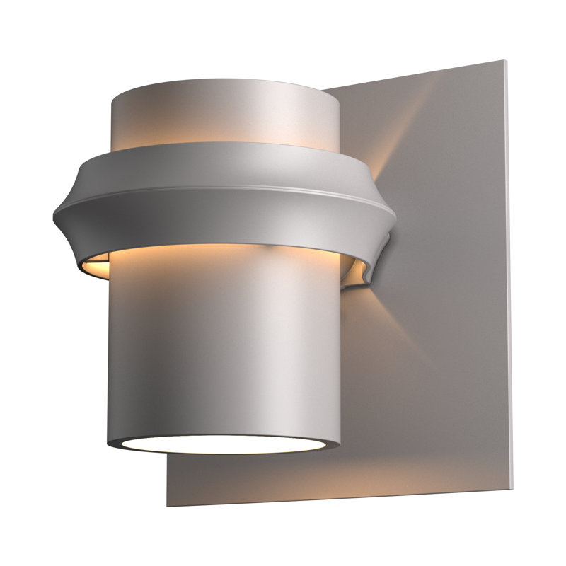 Twilight Outdoor Armed Sconce, Coastal Burnished Steel, Fluorescent, 8.9" H x 8.6" W x 7.4" D