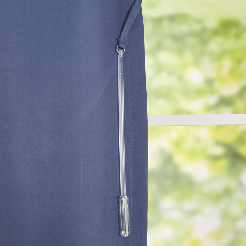 Ardelle Blackout Single Curtain Panel, 56" W x 54" L, Blue with Brushed Nickel Grommets