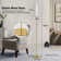 Modern LED Floor Lamp With Remote And Touch Control, Standing Lamp With White Cylinder Shade