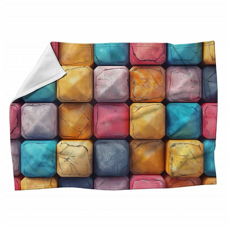 Plain Weave Muslin Machine Printed Throw Blanket, 60" L x 50" W