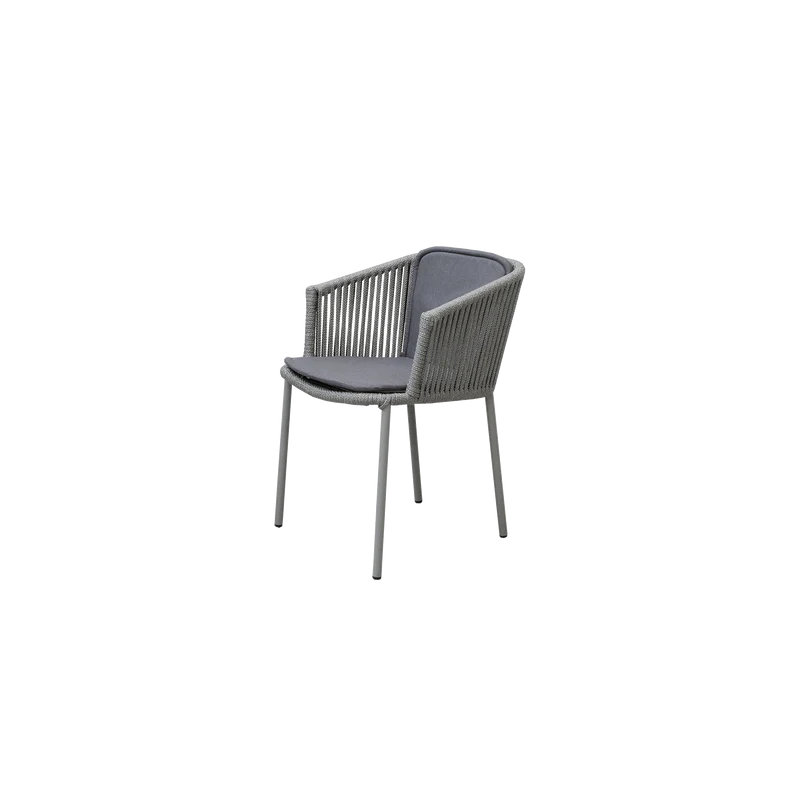 Moments Stacking Patio Dining Armchair with Cushion, Gray