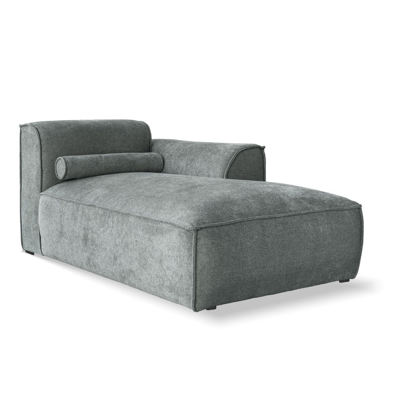 Flex Felix Upholstered Chaise Lounge, Olive, Right Hand Facing