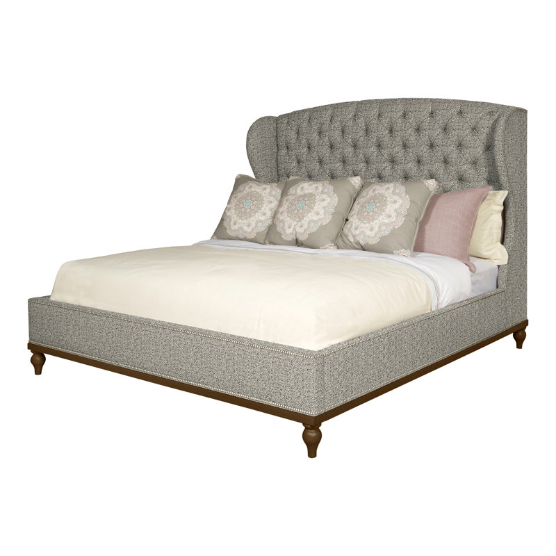 Emma Queen Upholstered Panel Bed, Navajo, Yes, Tuck Graphite