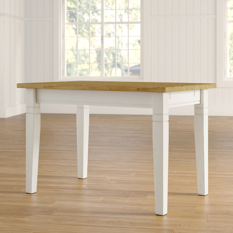 Kelly Pine Solid Wood Dining Table, White, H78 x L120 x W78cm