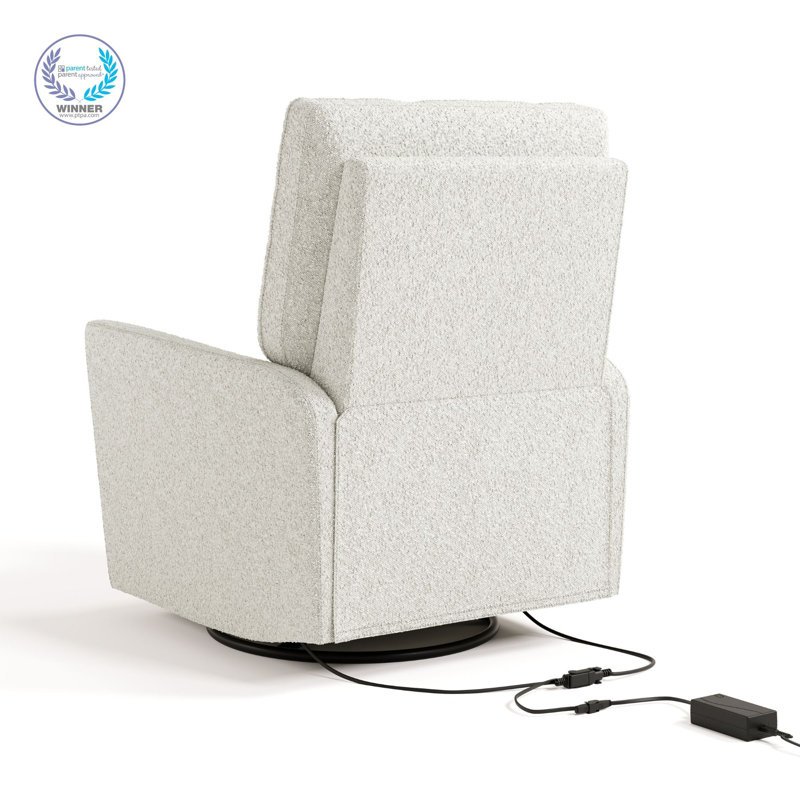 Santorini Deluxe Power Recliner Swivel Glider, Ivory Boucle