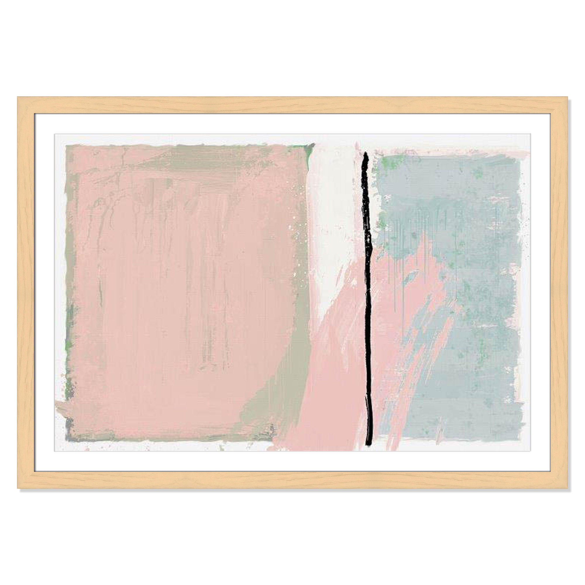 Pastel Opulance by Casa Fine Arts, Natural Cube Picture Framed, White, 35" H x 49" W x 1.25" D