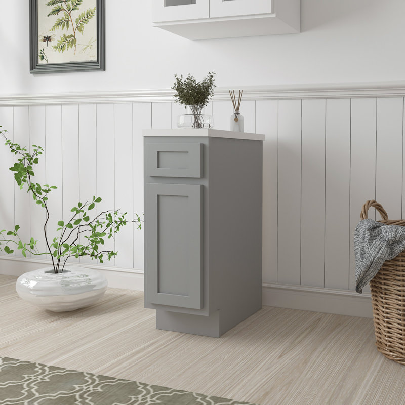 Base de meuble-lavabo simple autoportante 12 po 12 po, gris
