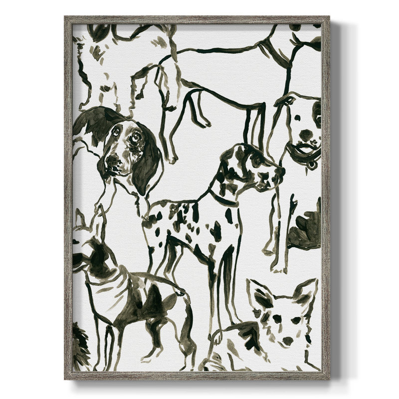 Impression encadrée Canine Collage II - bois massif, H 15 po x l 12 po
