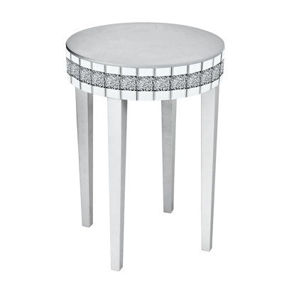 Space - Optimized Round Table With Diamond Cut Base, Scratch Surface, Versatile For Decor, 29.3 Lb Saving Breakfast Base Morning Coffee, Tempered Design, Weight