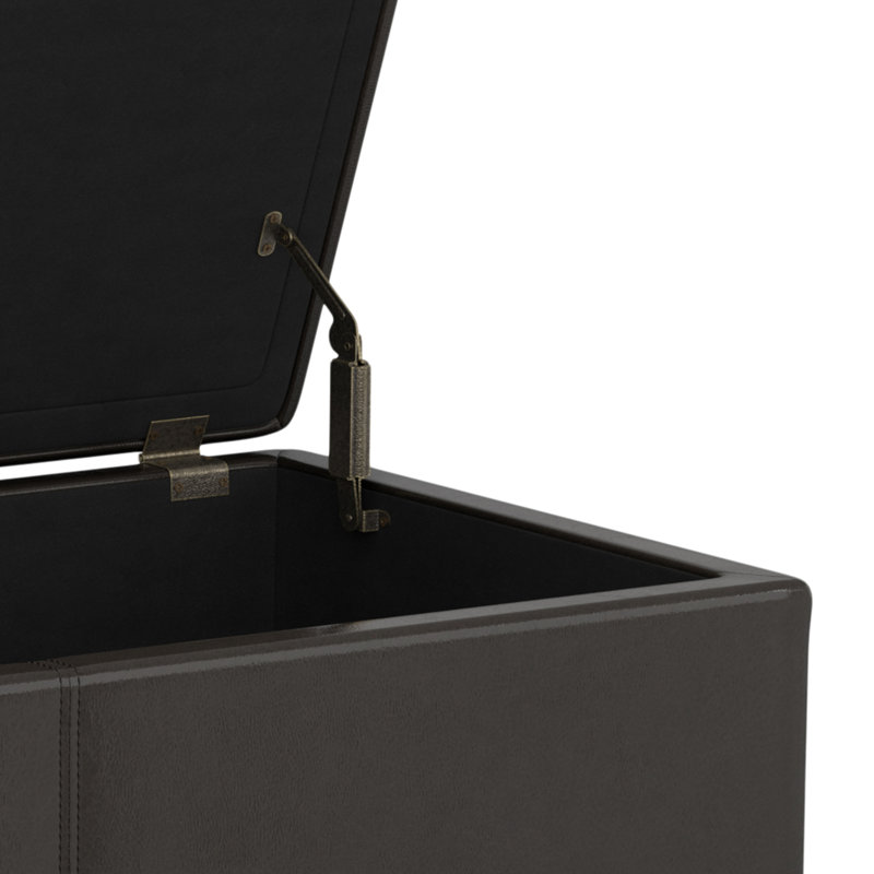 Tanners Brown Faux Leather Extra Large Storage Ottoman Bench