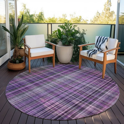 Kinslee Washable Plaid Indoor / Outdoor Rug