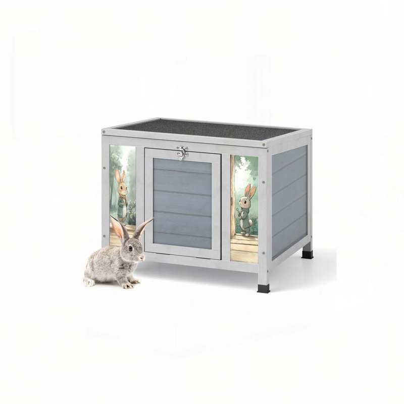Petit bahut en bois avec porte verrouillable et toit résistant aux intempéries