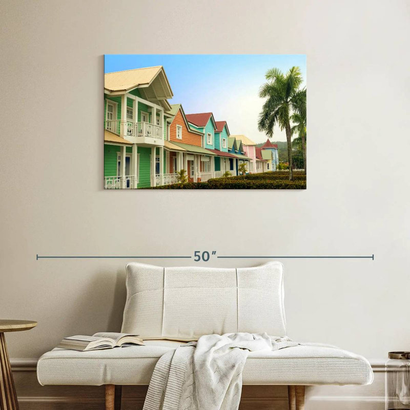 Caraïbes, maisons tropicales, H 24 po x l 36 po