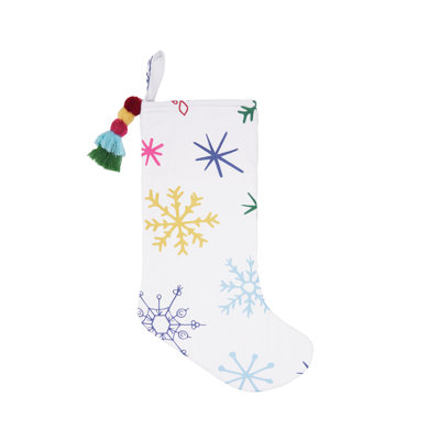 Chaussette de Noël flocon de neige coloré