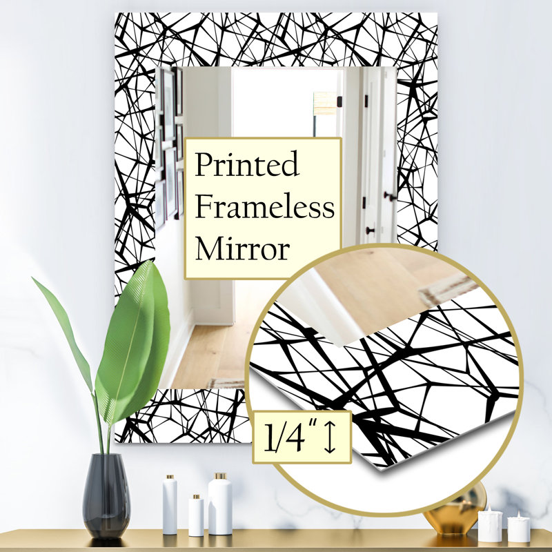 Motif Web - Miroir décoratif abstrait, H 24 po x l 32 po