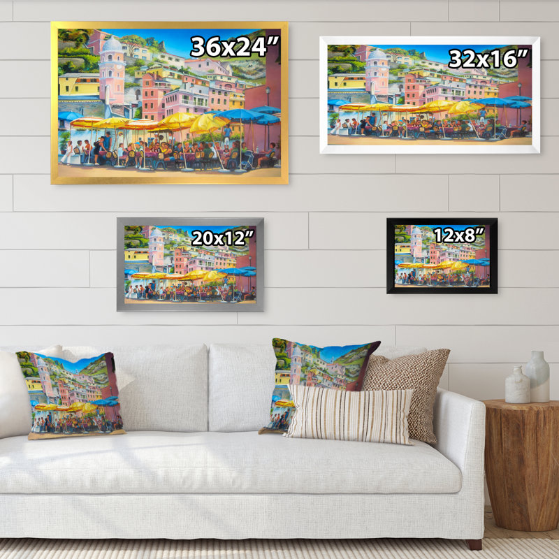 " Spain During Summer ", 24" H x 36" W x 1" D, Black Picture Framed