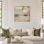 Toile, art mural, cadre en bois, moderne, abstrait, glamour, bureau à domicile, chambre à coucher, salon, brun clair, vert, ivoire