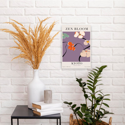 Contemporary Art Abstract Minimalist Modern Flower Wall Art by Treechild - Wrapped Canvas Print