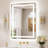 Front & Back LED Lighted Tempered Glass Dimmable Anti Fog Bathroom Vanity Mirror-1338733455