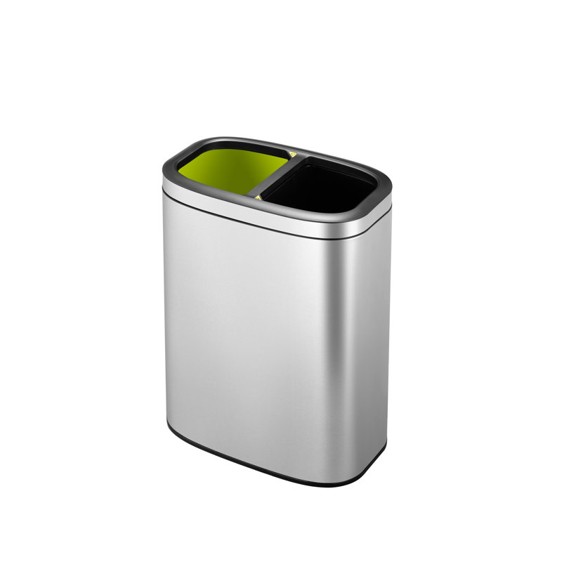 Oli Steel Open Multi-Compartment Rubbish & Recycling Bin - 10L