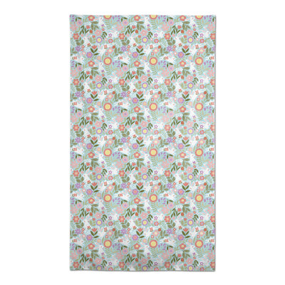 Rectangular Floral Easter Polyester Tablecloth