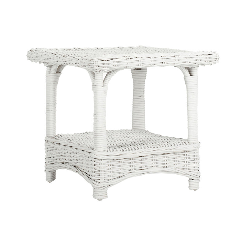 Willow Solid Wood Top End Table, White