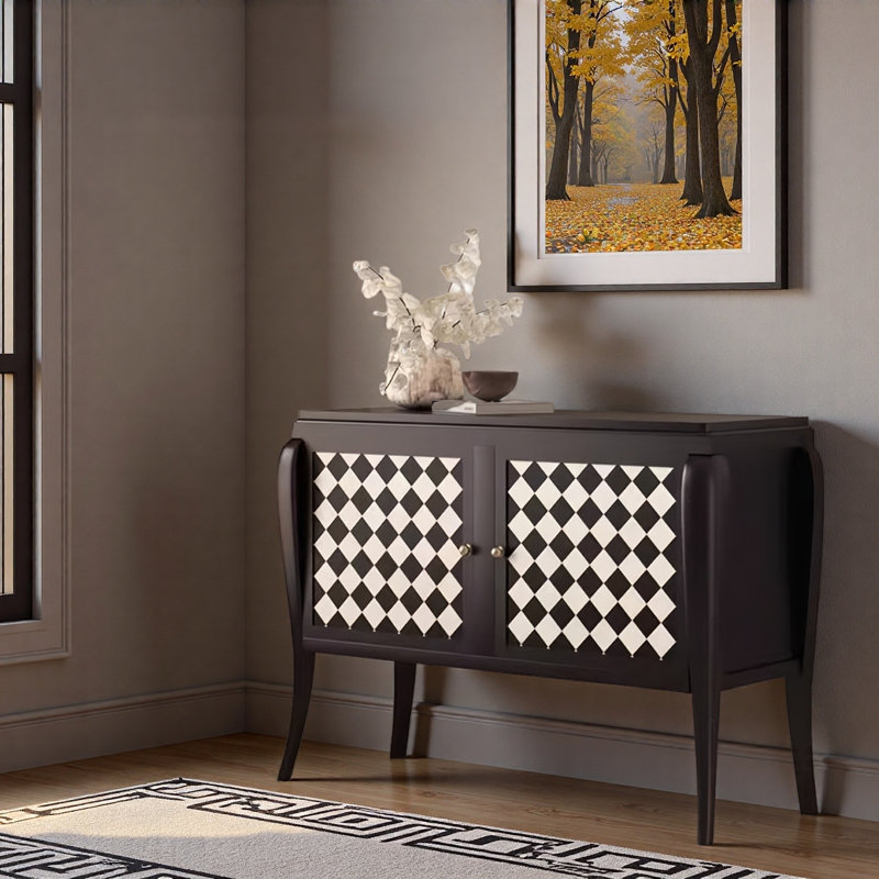 Armoire de style moderne en bois massif noir et céramique