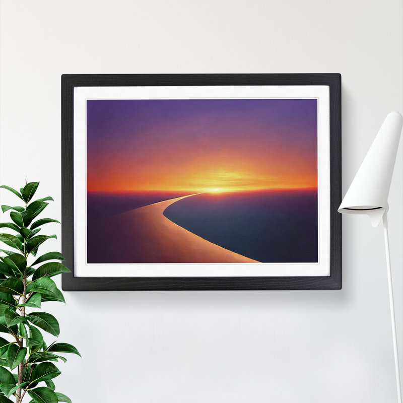 Showstopping Ocean Beach Sunset - Framed Print, Black, 46cm H x 64cm W x 2cm D
