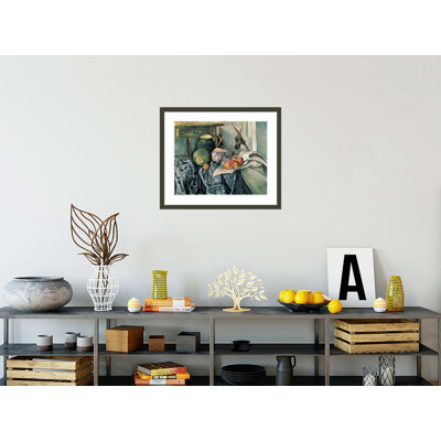 «Still Life with Pitcher and Aubergines» par Paul Cézanne, impression giclée encadrée