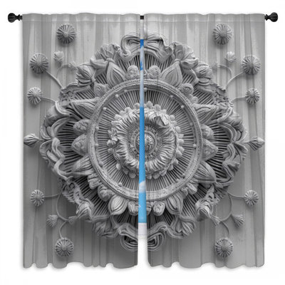 Rideaux de fenêtre complexes à motif floral et obscurcissant - 2 panneaux