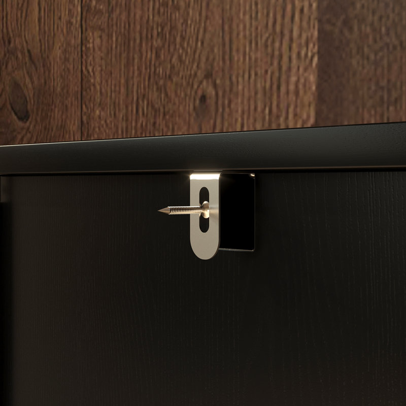 Modern 3-Door Geometric Storage Cabinet