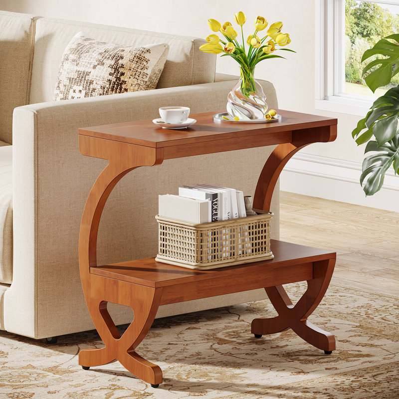 Solid Wood Cross Legs End Table, 1
