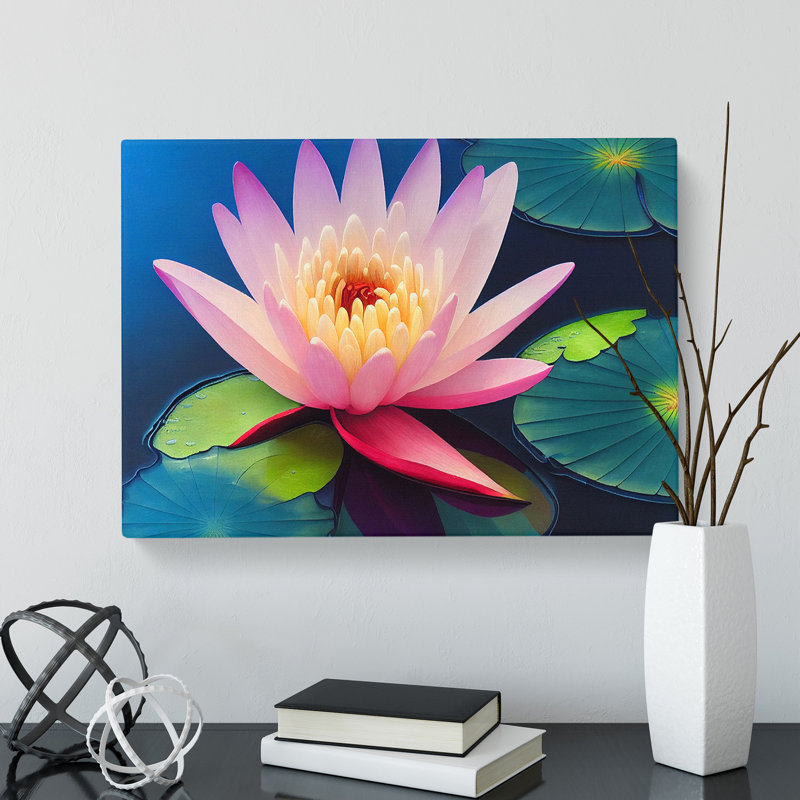 Peaceful Water Lily Flower - Wrapped Canvas, 50cm H x 76cm W x 3cm D