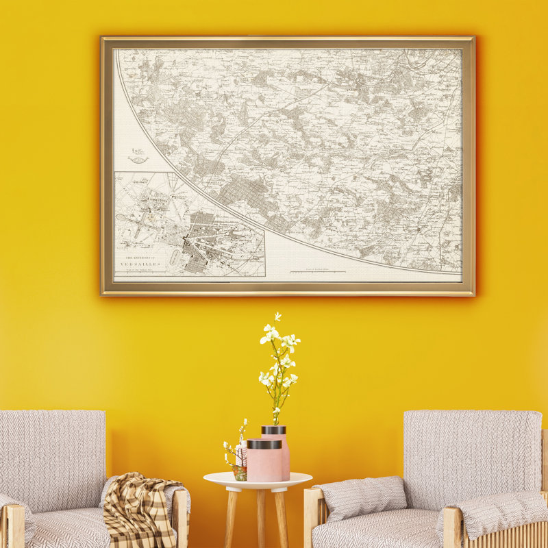 Sépia Environs de Paris III - reproduction d'art sur toile, H 22,5 po x l 30,5 po x P 1,5 po, Doré