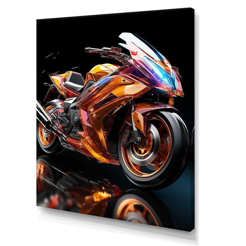 Une aventure à moto rapide, Toile tendue, H 40 po x l 30 po x P 1,5 po