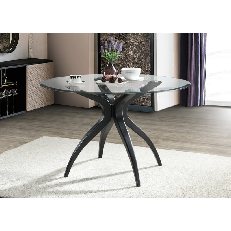 Adwoa 48'' Round Dining Table, Black
