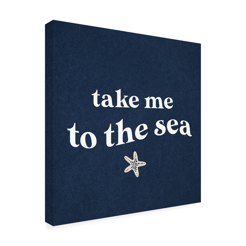 Bolog Wild Apple Portfolio Wave Words I Navy Sq Canvas Wall Art, 18" H x 18" W