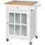 Chariot pour îlot de cuisine 27 po avec tiroir et armoire en verre (tabouret non inclus) 27 po