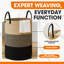  Grand panier à linge en coton tissé avec poignées-671823517