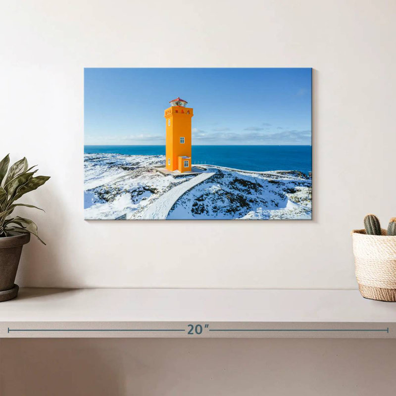 Winter At Svortuloft Lighthouse, 8" H x 12" W