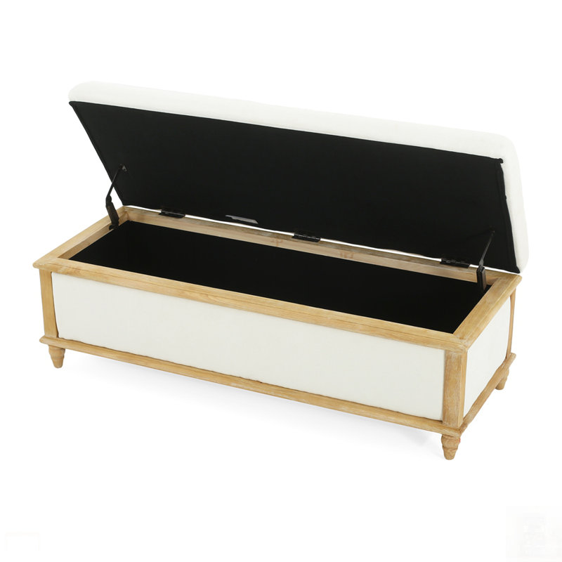 Repose-pieds avec compartiment caché et cadre en bois rustique pour une utilisation polyvalente et un design élégant