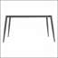 Table de salle à manger moderne en pierre artificielle avec pieds en métal noir, conception élégante pour six personnes, facile à nettoyer et durable