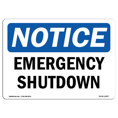 Emergency Shutdown Sign