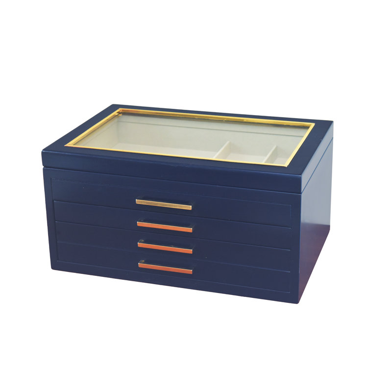 Jewelry Box + Drawers, Navy Blue