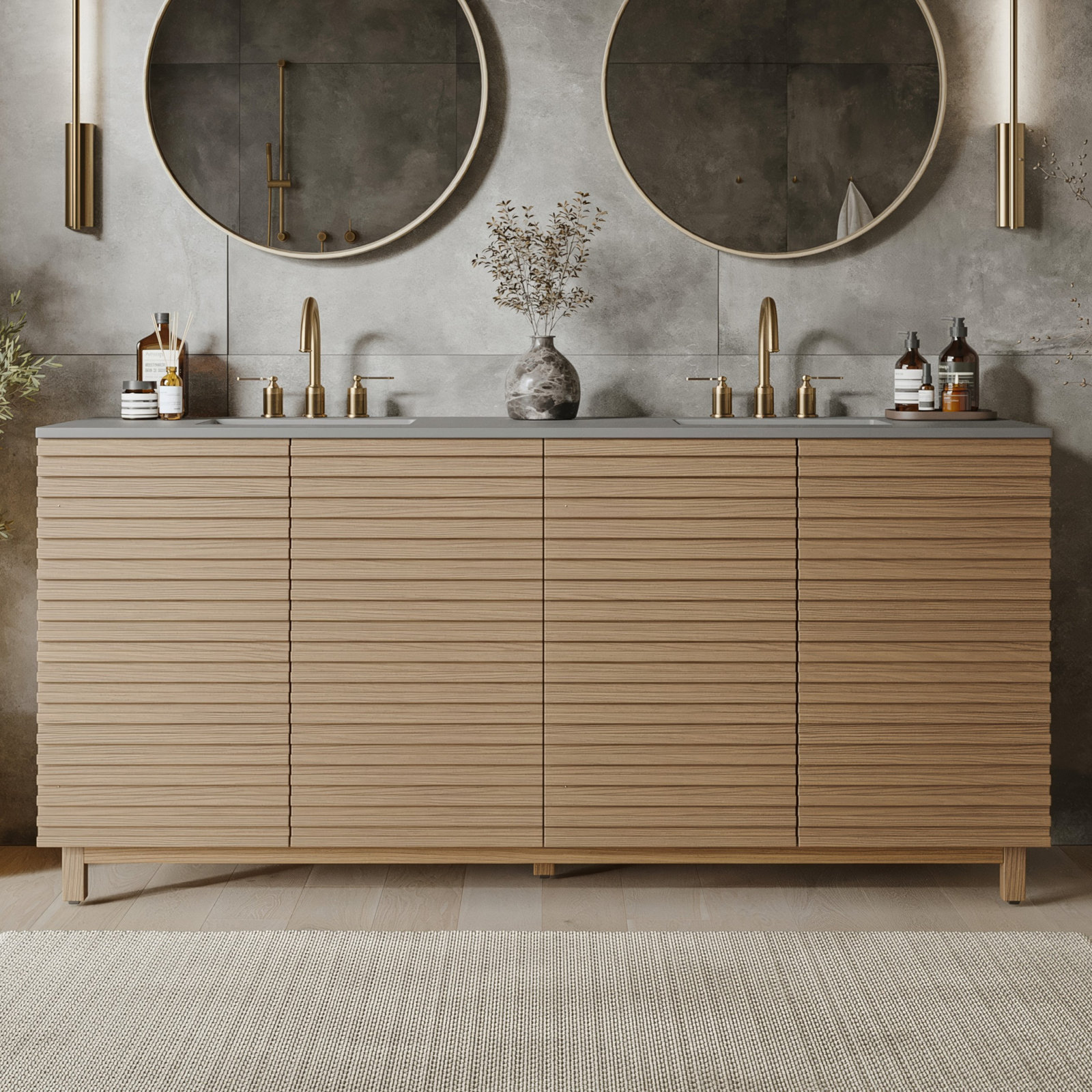 Drammen Horizontal Linear 72" Double  Sink Vanity