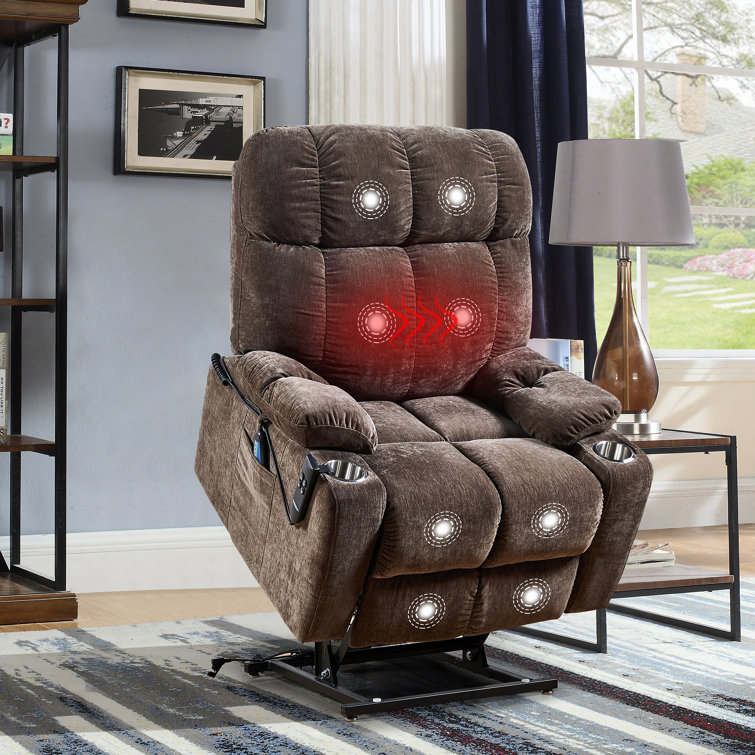 Latitude Run® Reclining Heated Massage Chair with Swivel and