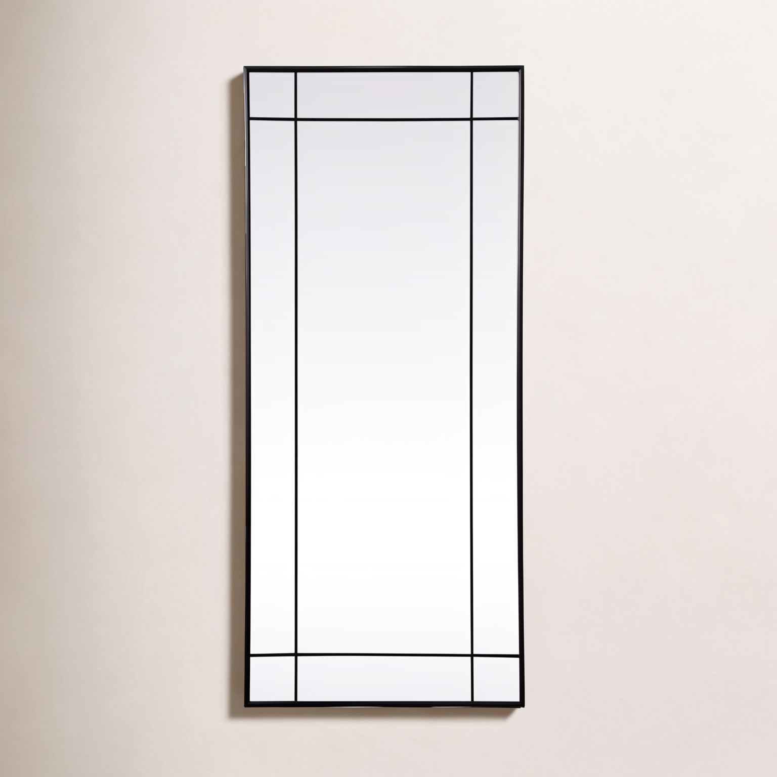 Chancey Iron Rectangle Wall Mirror, 70"H x 30"W, Black