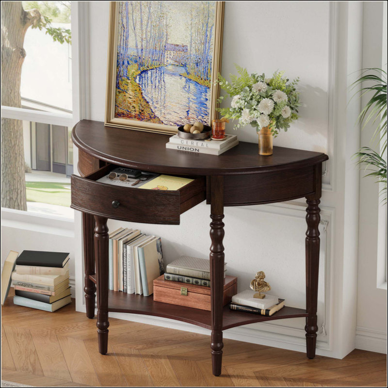 Console avec tiroir et tablette Farmhouse, Espresso