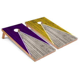 Black and Yellow Pyramid All-Weather Cornhole Set | Includes (2) Boards (8) Bags & Optional Accessories