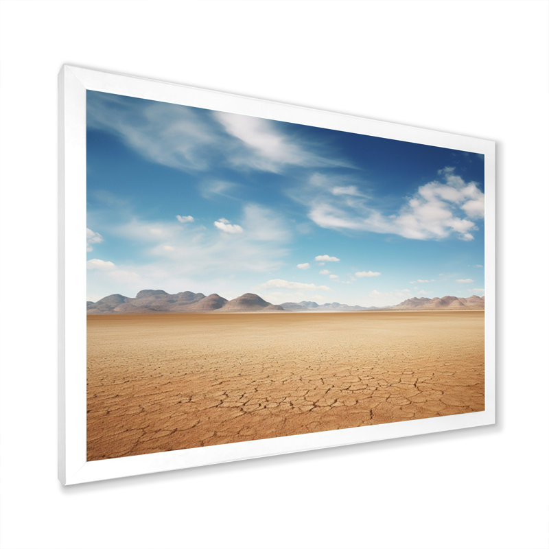 «Scenic Landscape Desert Infinite Horizon VI», reproduction d'art sur toile, H 16 po x l 32 po x P 1 po, Cadre simple blanc